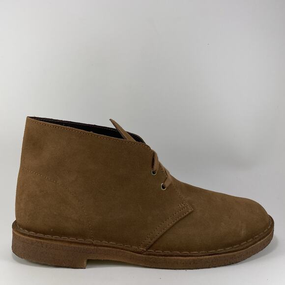 Clarks Chukka Boots Brown Leather Mens Size 11 Brown Leather Lace Up Desert - Picture 1 of 11